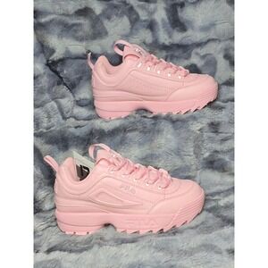 NWB FILA Disruptor II Premium‎ Pink Sneakers Size 3 Youth